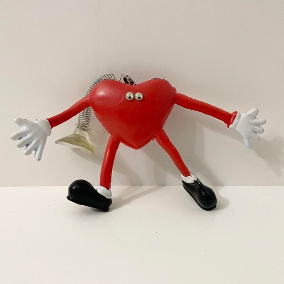Vtg Heart Rubber Figure Window Cling Googly Eyes Toy - Picture 6 of 16